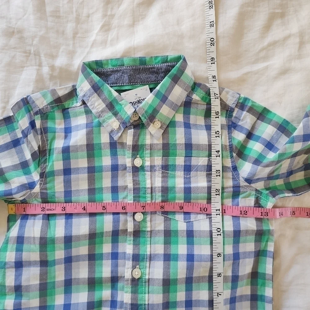 OshKosh B'Gosh Boys' Woven Buttonfront Plaid Shirt size 5T NWT